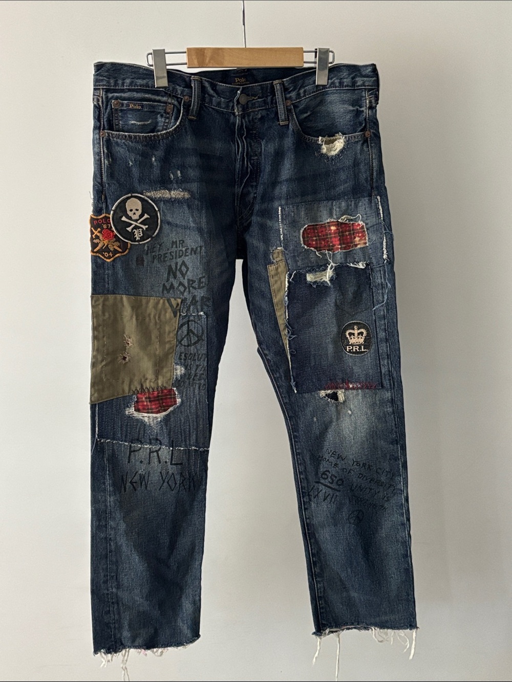 Polo Ralph Lauren Sullivan Slim Patchwork Distressed Jeans 34x30